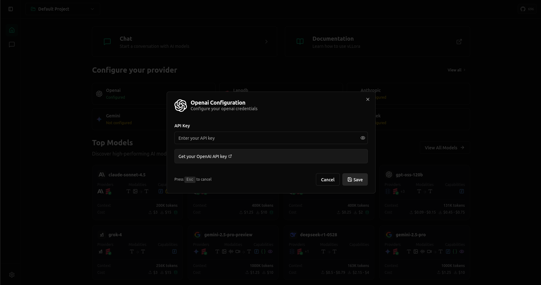OpenAI provider setup